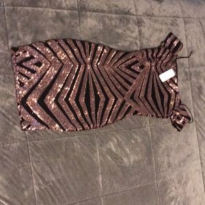 black/rose gold sequin dress size S, never worn